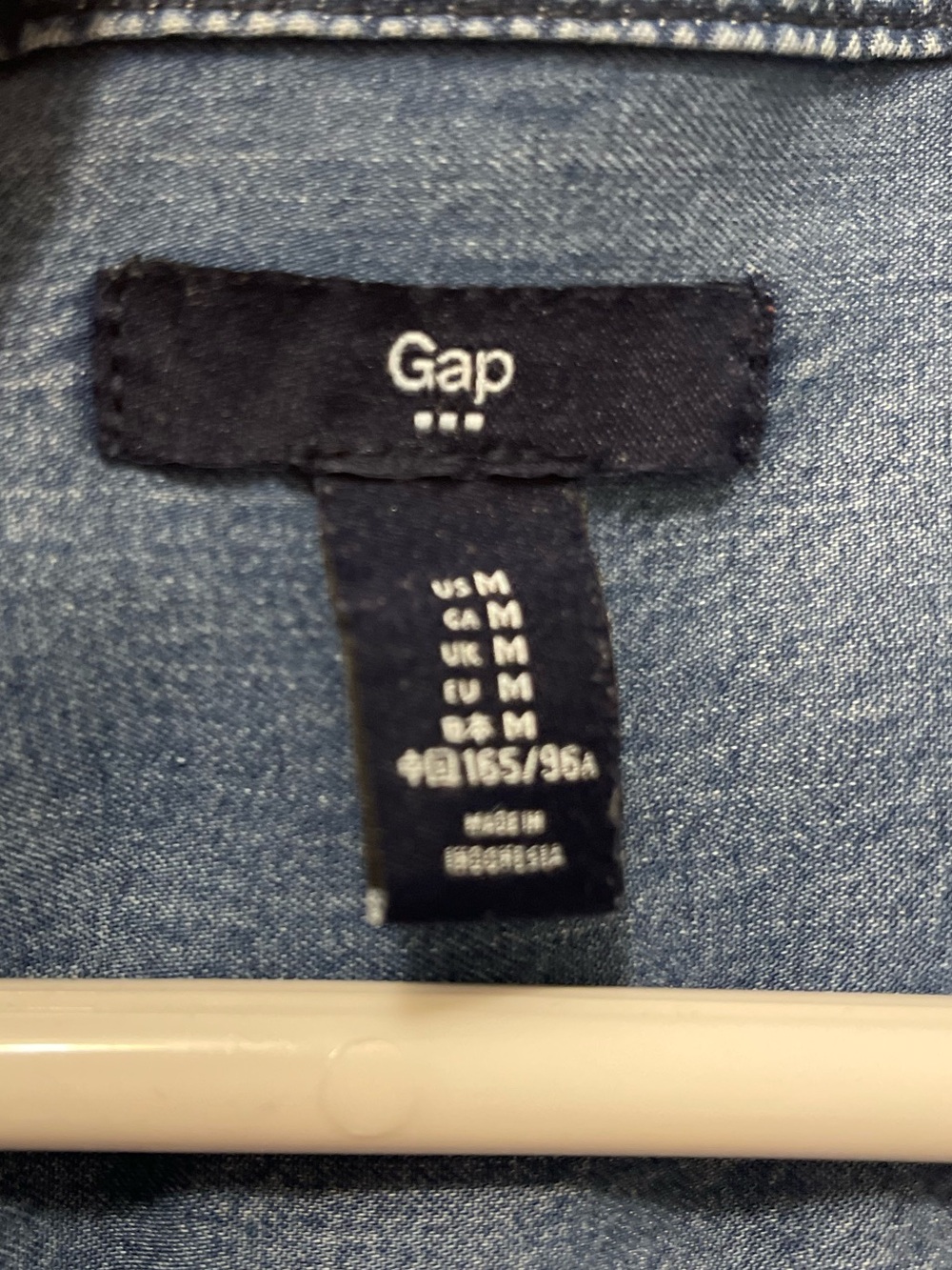 GAP Denim Lace-Up Long Sleeve Top - Blue - Picture 8 of 9